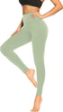 High Waisted Womens Black Workout Leggings - Running Tummy Control Yoga Pants